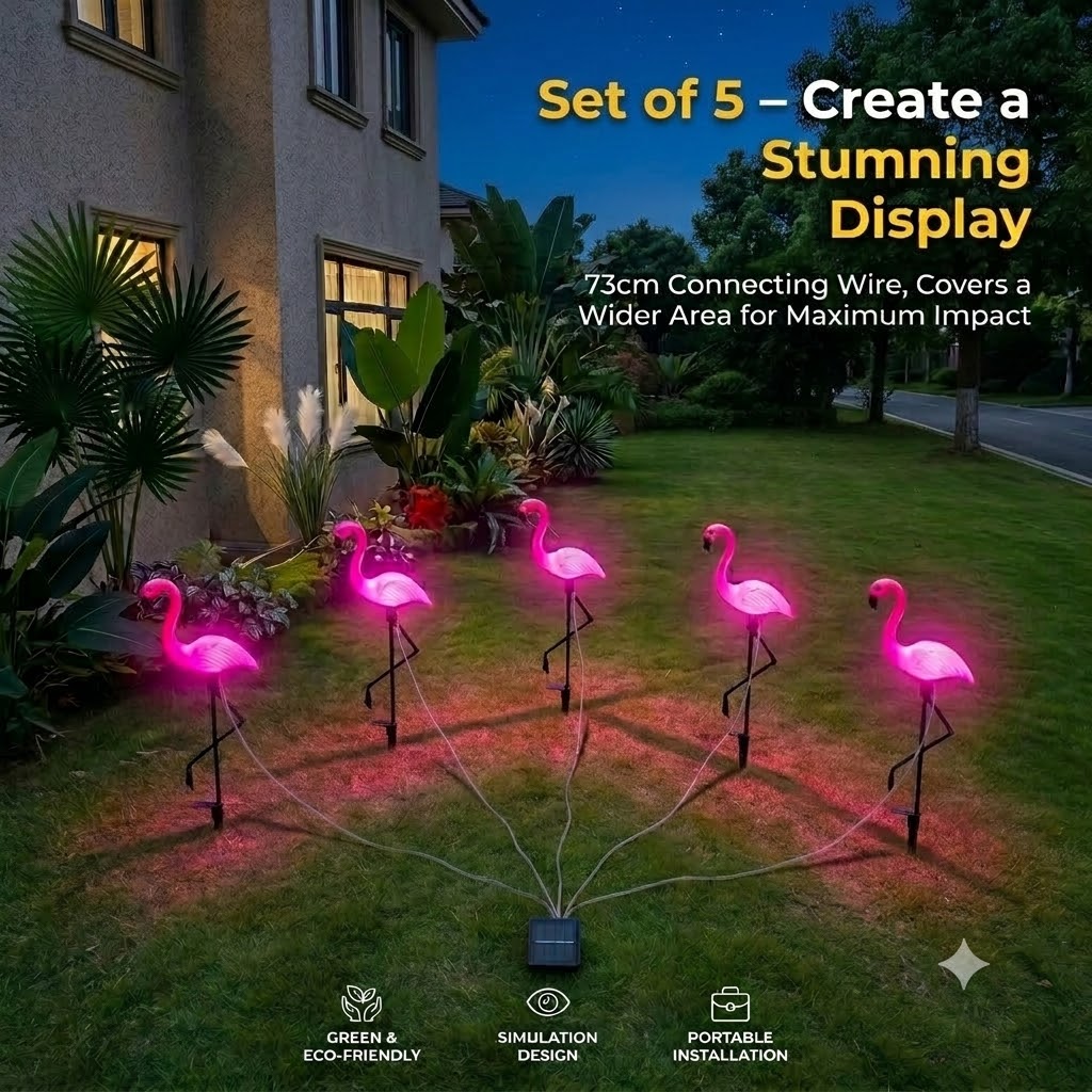 Outdoor Lighting Driveway - Солнечные садовые светильники в виде фламинго,
