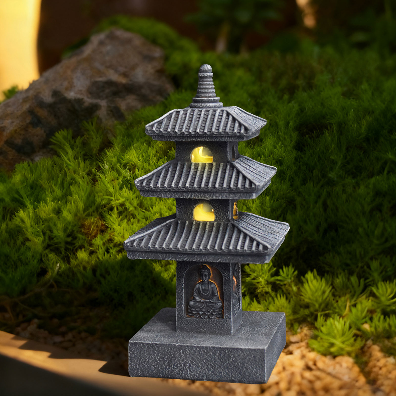 Outdoor Lighting Driveway - Солнечный фонарь-пагода: садовая статуэтка в стиле