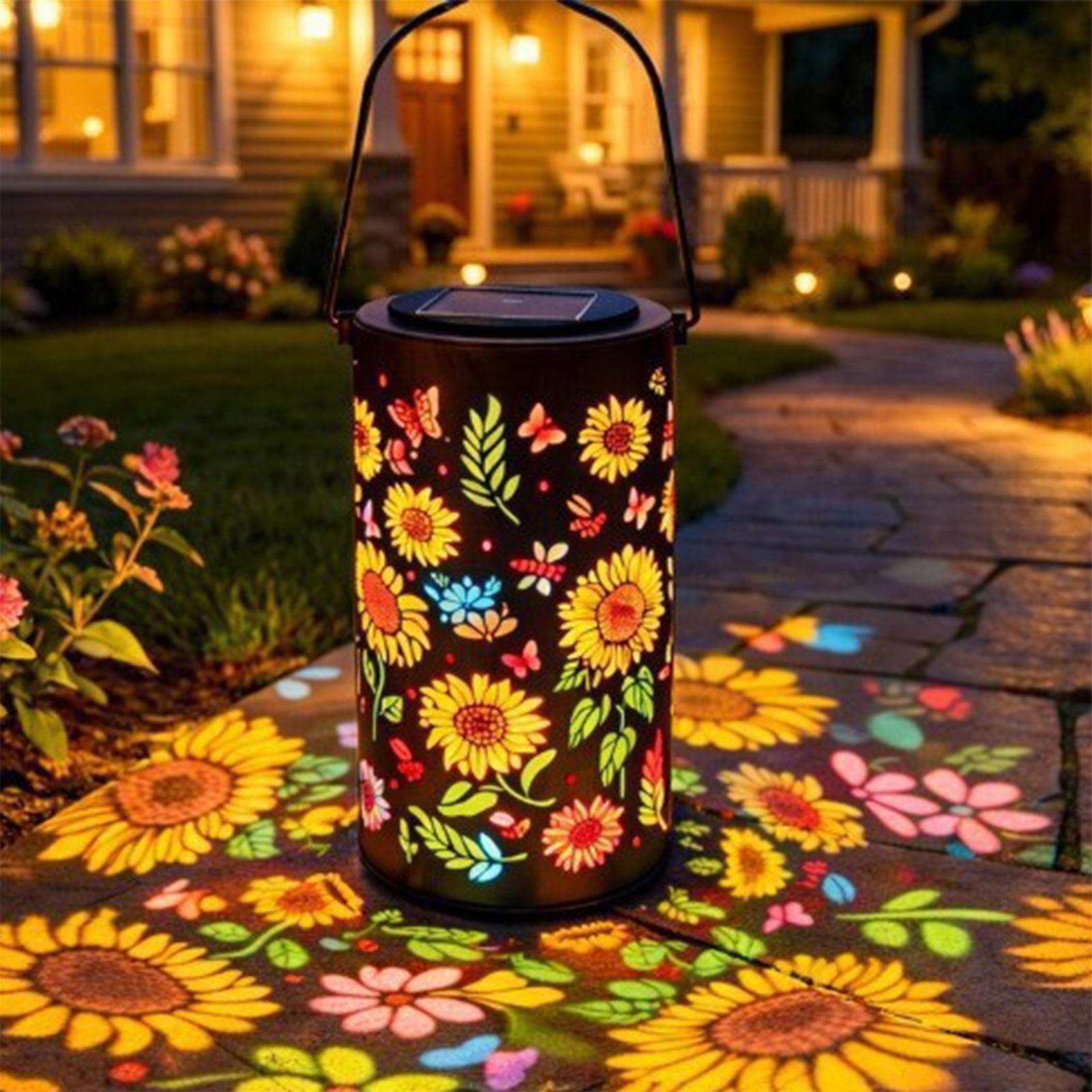 Outdoor Lighting Pathway - Солнечный фонарь в форме подсолнуха, всепогодный,