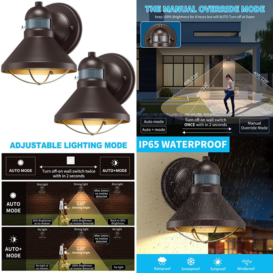 Outdoor Lighting Led Fixtures - Комплект из 2 уличных светодиодных настенных