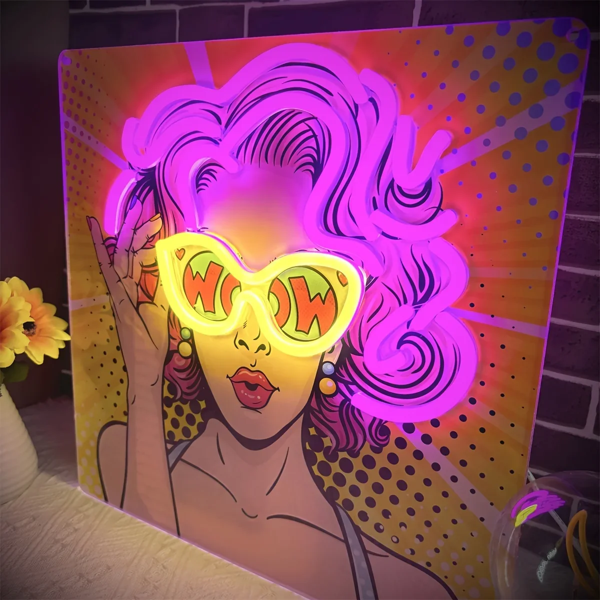 Outdoor Lighting Decor Wow - Wow Lady Pop Art Светодиодная неоновая