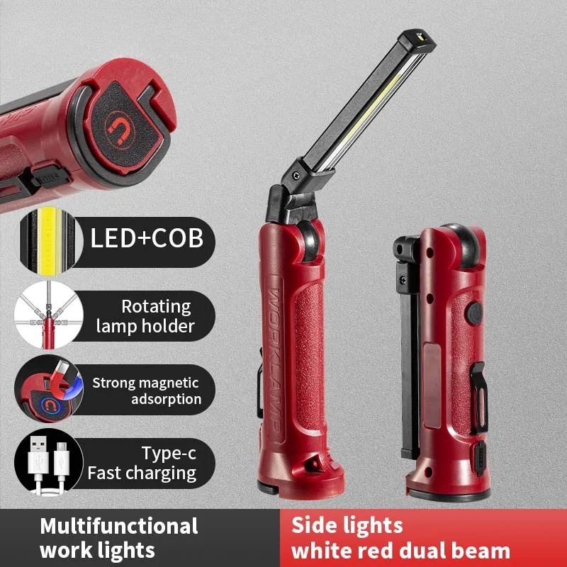 Outdoor Lighting Hooks - Светодиодный рабочий фонарь COB, перезаряжаемый складной