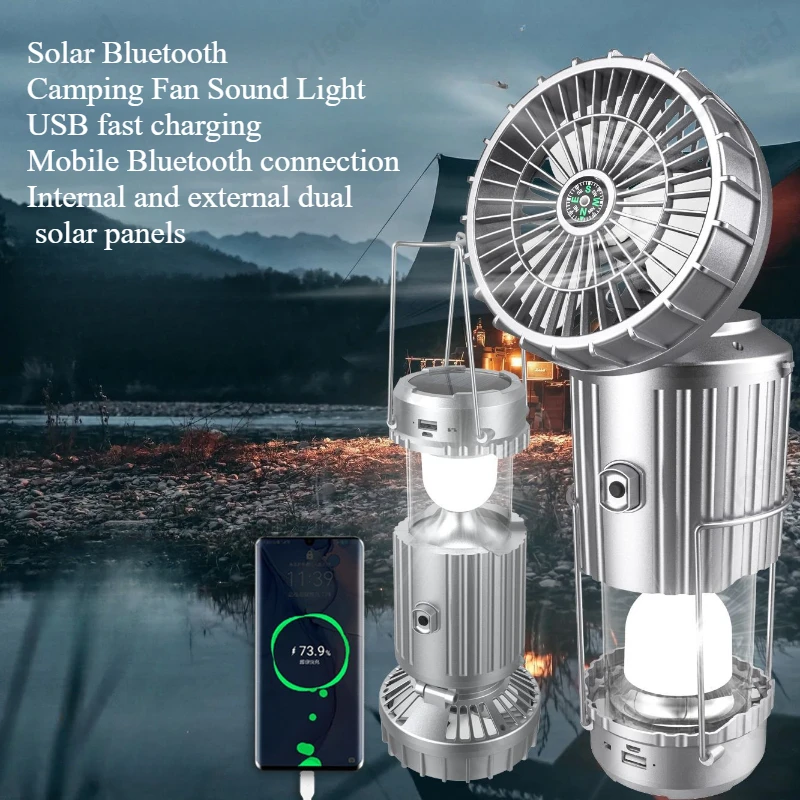 Outdoor Lighting Led Fixtures - Креативная светодиодная лампа-вентилятор на солнечной энергии,