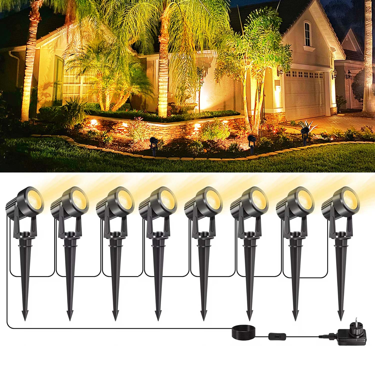 Outdoor Lighting Low Voltage - 4/6/8LEDS 3000K уличный прожектор пейзажный IP65