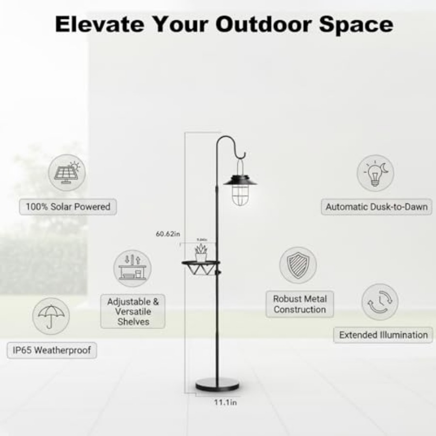 Солнечный напольный светильник – обзор и цена Outdoor Lighting Hooks