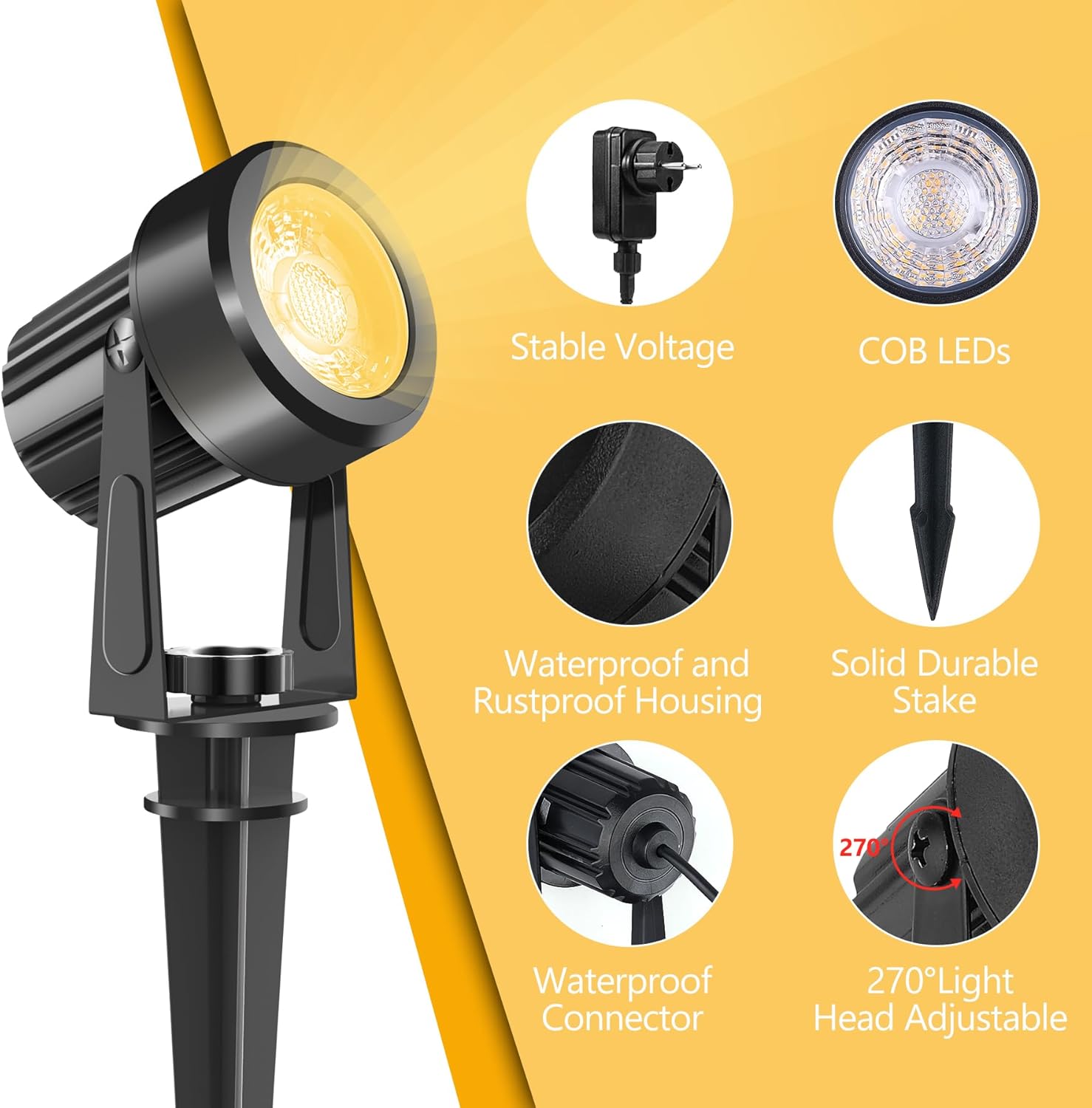 4/6/8LEDS 3000K уличный прожек – обзор и цена Outdoor Lighting Low Voltage
